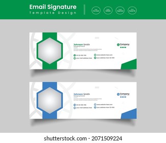 Corporate business email signature templated or email footer and personal social media cover design