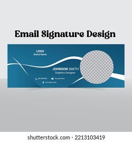 Corporate Business Email Signature, Vector Modern Creative Signature, Vector Template, Modern Email Template