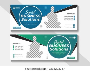 Corporate business facebook cover social media banner and web banner template design