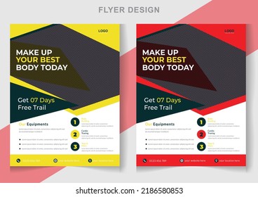 Corporate Business Fitness Gym Flyer Design Template Vector Layout Design Template