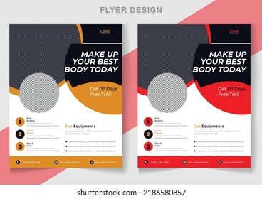 Corporate Business Fitness Gym Flyer Design Template Vector Layout Design Template