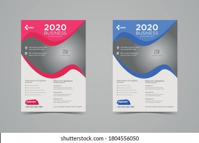 Corporate business flyer A4 format template design, cover modern layout, geometric shapes for tech abstract vector template, clean market with light background