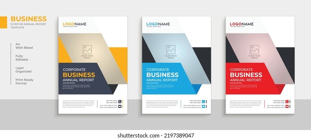 Corporate Business Flyer Or Annual Report Template Design