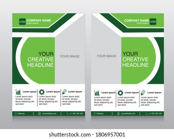 Corporate Business Flyer brochure cover modern design layout background, two colors scheme, vector template in A4 size - Vector,
abstract, annual report, poster, green, colour, Presentation, Portfolio