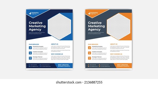 Corporate business flyer and brochure cover page template minimal design advertising multipurpose trendy geometric shape flyer template A4 size