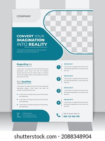 
Corporate business flyer brochure leaflet design Template in A4 size, Poster and business report vector design, Flyer mock-up with simple and creative concept