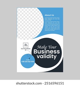 Corporate business flyer, brochure vector template in a4 size. Vector template design.