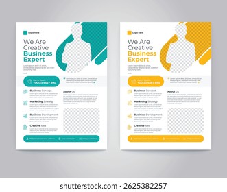 Corporate Business Flyer Design With 2 Color Variation
