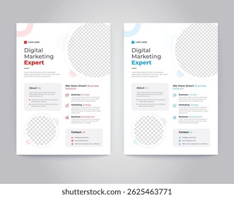 Corporate Business Flyer Design With 2 Color Variation