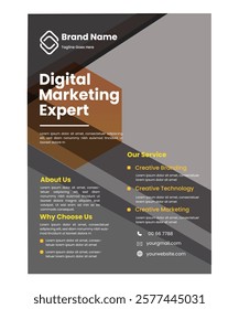 Corporate Business Flyer design in A4 size, infographic, modern layout, editable bundle, EPS.