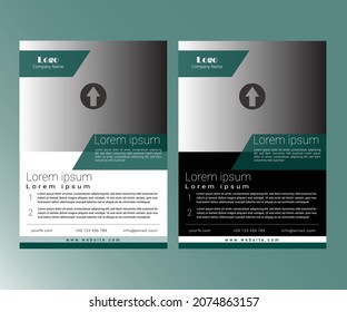 Corporate Business Flyer design, Business abstract vector template in A4 size with colorful triangles, poster, with 2 color background