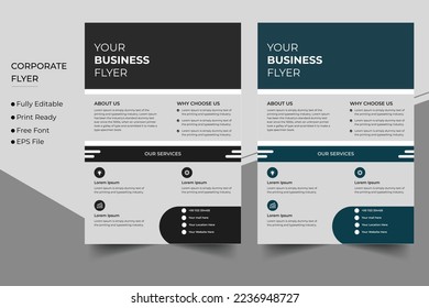 Corporate business flyer design and brochure cover template