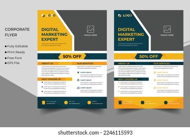 Corporate business flyer design and brochure cover template