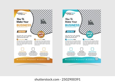 Corporate business flyer design and creative ideas for the first thing to do its modern flyer and brochure, banner, and poster design template set.