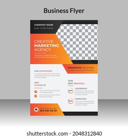 Corporate business flyer design and digital marketing agency brochure cover template with photo Free Vector	