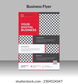 Corporate Business Flyer Design und Broschüren-Titelvorlage der Digital-Marketing-Agentur mit Foto Free Vector	