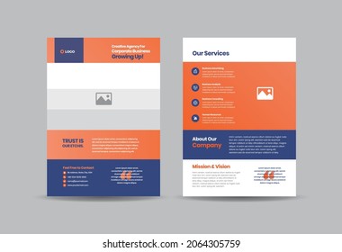 Corporate Business Flyer Design or Handout and leaflet design or Marketing sheet Brochure Design