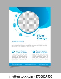 Corporate business flyer design, poster pamphlet brochure cover template design with blue color on a4 paper size. For marketing, business proposal, promotion, advertise, cover page