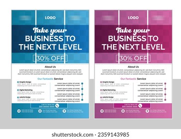 Corporate Business Flyer Design ,poster pamphlet brochure cover design with two colors scheme