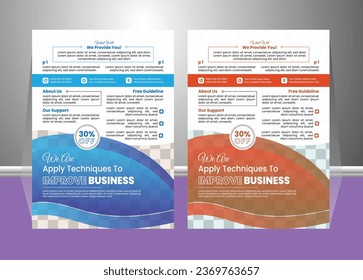 Corporate Business Flyer Design, poster pamphlet brochure cover design with two colors scheme ,vector abstract design