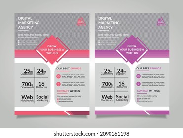 Corporate Business Flyer design for corporate Presentation, Portfolio template with two color vector file in A4 size