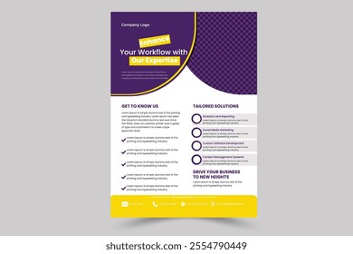 Corporate business flyer design print ready template in A4 size

