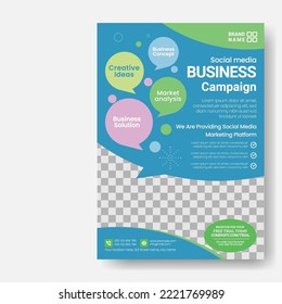 Corporate Business Flyer Design. Social Media Business Camping Flyer A4 In Paper,