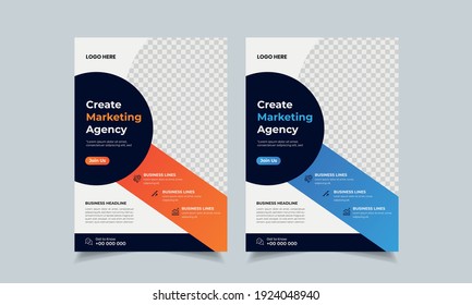 Corporate business flyer design template, creative brochure poster cover, color a4 print ready flyer