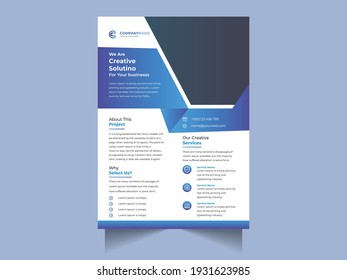 Corporate business flyer design template with modern concept Premium Vector