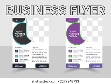 Corporate Business Flyer Design Template in A4. Can be adapt to Flyer, Annual Report, Corporate Business Flyer poster pamphlet brochure cover design layout background, two colors scheme, vector