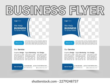 Corporate Business Flyer Design Template in A4. Can be adapt to Flyer, Annual Report, Corporate Business Flyer poster pamphlet brochure cover design layout background, two colors scheme, vector