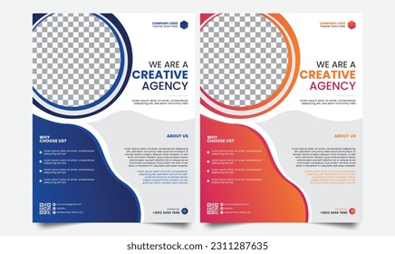 Corporate Business Flyer Design Template, Flyer Design Layout Template in A4