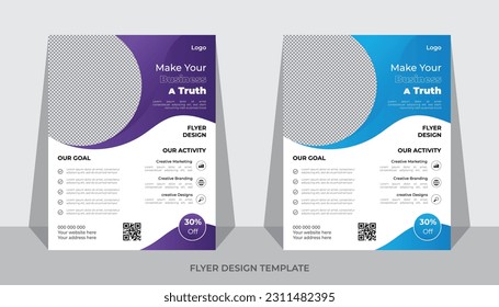 Corporate business flyer design template for modern company .