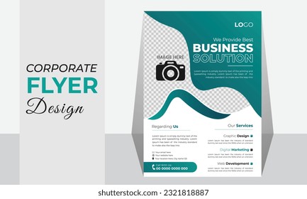 Corporate Business Flyer Design Template, Flyer Design Layout Template in A4, Vector Flyer Design Template, Minimal and Creative Business Flyer