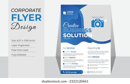 Corporate Business Flyer Design Template, Flyer Design Layout Template in A4, Vector Flyer Design Template, Minimal and Creative Business Flyer