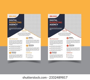 Corporate and Business Flyer Design Template in A4. Poster, Business Presentation, Banner, Magazine, Brochure.