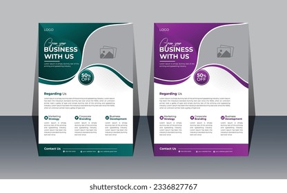 
Corporate Business flyer design template, two colors scheme Modern Creative business flyer design template in A4 size svg