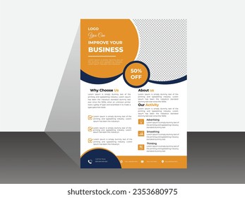 Corporate and business flyer design template  A4 size modern and creative  with  minimal and unique concept  idea.