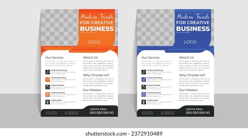 Corporate business flyer design Template in A4. Can be adapt to Brochure, Annual Report, Magazine, Poster, Business Presentation,
Flyer, Banner, business flyer template with minimalist layout, Vector