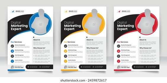 Corporate Sound Business Flyer Design Vorlage. Mehrfarbige Corporate Flyer Vorlage. Modernes Werbemagazin Poster Flyer a4 Print Design.