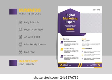 Corporate business flyer design template, modern business flyer design template