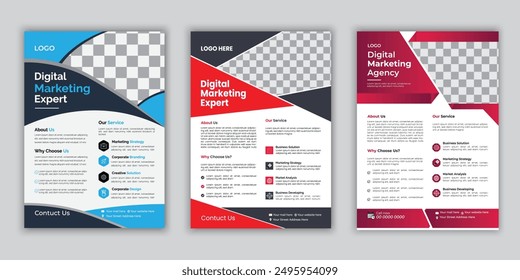 Corporate business flyer design template, modern business flyer design template print of a4 size