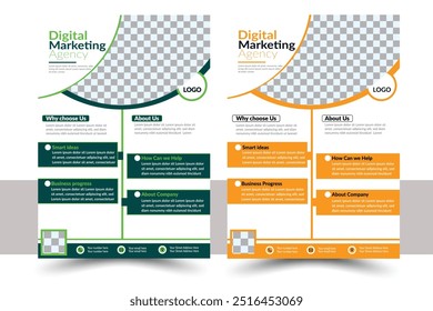 Plantilla Corporativa de diseño de folletos de negocios, Folleto de diseño de estudio de caso, diseño de portada de folleto, diseño de Plantilla de diseño. Póster, Plantilla de Vector de Anuncio