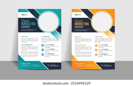 Corporate business flyer design template for marketing, advertisement and business promotion