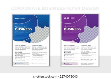 Corporate Business Flyer Design Template,Vector Flyer Design Layout in A4,  Minimal and Creative Business Flyer , A4 Design in Different color Minimal and Creative Flyer