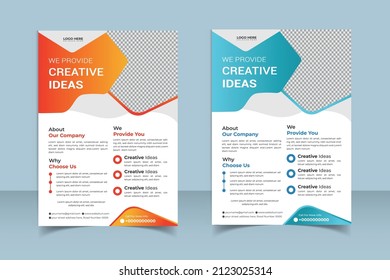 Corporate business flyer design vector illustration template in A4 size