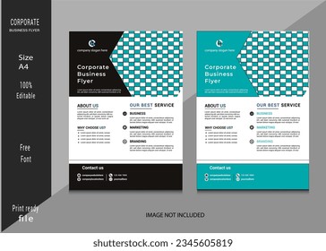 diseño de folleto empresarial y plantilla vectorial