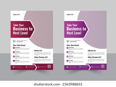 Corporate Business Flyer design vector template in A4, Business Presentation ,business promotion web banner template design, Business marketing flyer.