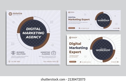Corporate business flyer, Facebook cover or social media banner template premium vector