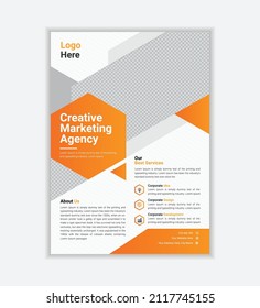 Corporate Business Flyer With Hexagon Shape